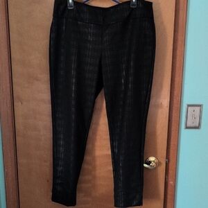 Sleek Black Textured Ponte Pants